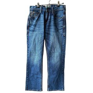 Ariat Jeans Slim Fit Straight Leg Size 30 x 30 Blue Classic Jeans Rise 9" #J1587